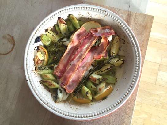 Roasted haddock and leek